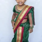 Kids Saree Bottle Green